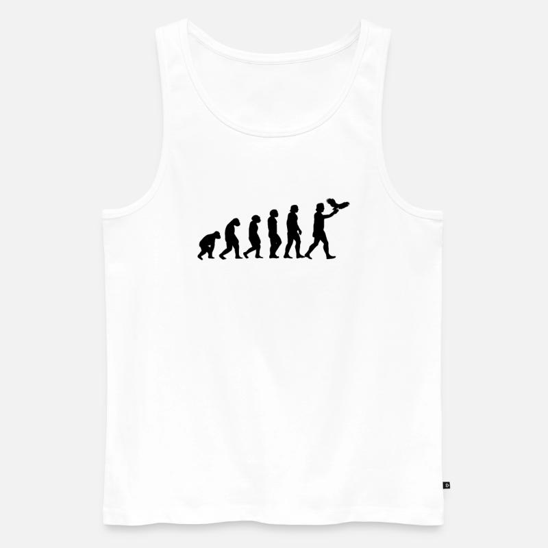 Falkner Evolution Beizjagd Falknerei - Männer Premium Bio Tank Top - Weiß