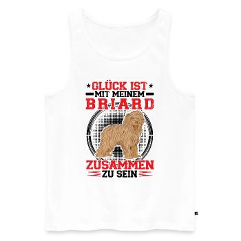 Bei meinem Briard sein Berger de Brie - Männer Premium Bio Tank Top - Weiß - Vorne - AI Model Male 178 light (178cm)