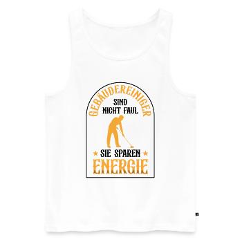 Building cleaners are not lazy window cleaners - Men's Premium Organic Tank Top - white - Front - Michal (187cm)