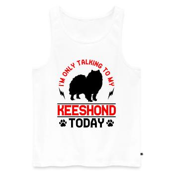 Wolfsspitz Rede nur mit meinem Keeshond - Männer Premium Bio Tank Top - Weiß - Vorne - Michal (187cm)