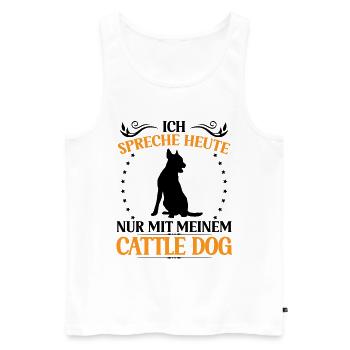 Ne parler qu’à Australian Cattle Dog Cattle Dog - Débardeur bio Premium Homme - blanc - Devant - Michal (187cm)