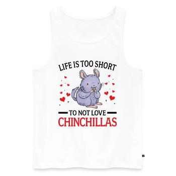 Chinchilla n’aime pas les rongeurs Souris laineuse - Débardeur bio Premium Homme - blanc - Devant - Michal (187cm)