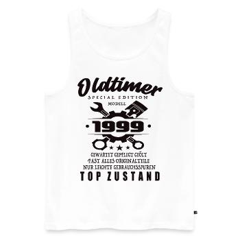Oldtimer Special Edition Model 1999 Birthday - Men's Premium Organic Tank Top - white - Front - AI Model Male 178 light (178cm)