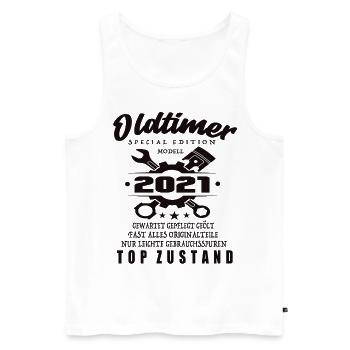 Modèle Vintage Édition Spéciale 2021 Anniversaire - Débardeur bio Premium Homme - blanc - Devant - Michal (187cm)