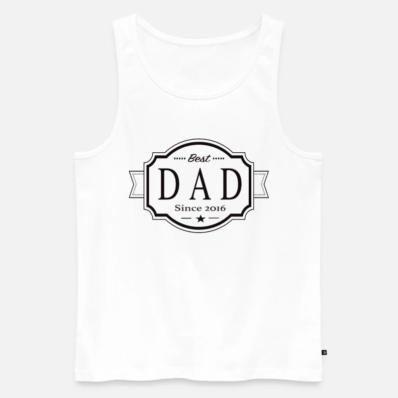 Bester Papa seit 2016 - Männer Premium Bio Tank Top - Weiß