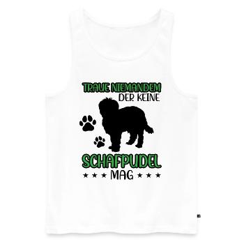 Schafpudel nicht vertrauen Hütepudel - Männer Premium Bio Tank Top - Weiß - Vorne - AI Model Male 178 light (178cm)