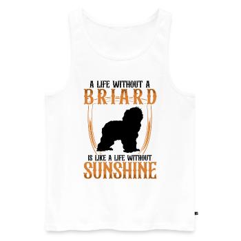 Leben ohne Briard Berger de Brie - Männer Premium Bio Tank Top - Weiß - Vorne - AI Model Male 178 light (178cm)