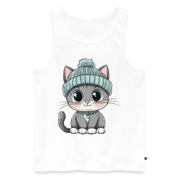 Cat Cute Cute Baby Kids Animal Cartoon - Men's Premium Organic Tank Top - white - Front - Michal (187cm)