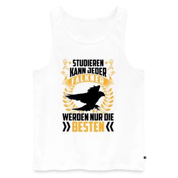 Falkner kann jeder Beizjagd Falknerei - Männer Premium Bio Tank Top - Weiß - Vorne - AI Model Male 178 light (178cm)