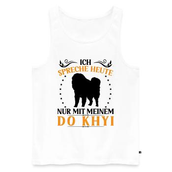 Talk only to Do Khyi Tibetan Mastiff Tibetan Mastiff - Men's Premium Organic Tank Top - white - Front - Michal (187cm)