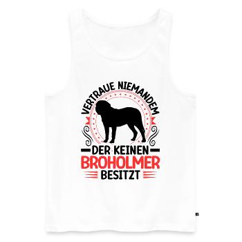 Broholmer J’ai un Broholmer - Débardeur bio Premium Homme - blanc - Devant - Michal (187cm)