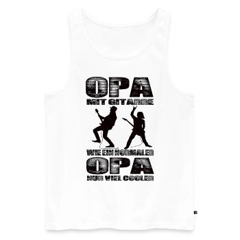 Opa Mit Gitarre Wie Ein Normaler Opa Nur Cooler - Männer Premium Bio Tank Top - Weiß - Vorne - Michal (187cm)