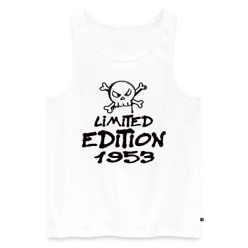 Limited Edition 1953 Geburtstag 1953 Geboren - Männer Premium Bio Tank Top - Weiß - Vorne - Michal (187cm)