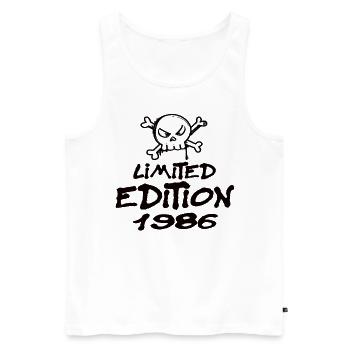 Edition Limitée 1986 Anniversaire Né 1986 - Débardeur bio Premium Homme - blanc - Devant - Michal (187cm)