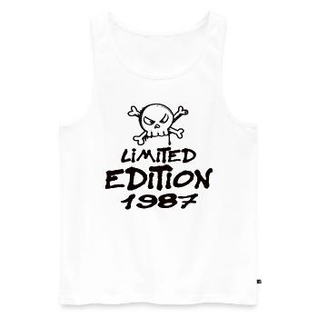 Edition Limitée 1987 Anniversaire Né 1987 - Débardeur bio Premium Homme - blanc - Devant - Michal (187cm)