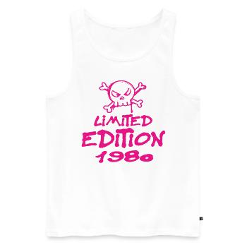 Edition Limitée 1980 Anniversaire Né 1980 - Débardeur bio Premium Homme - blanc - Devant - Michal (187cm)