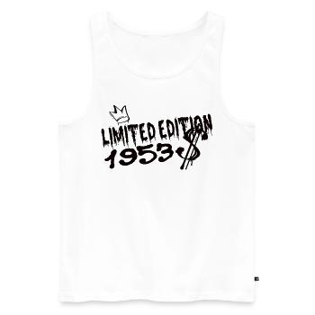 Limited Edition 1953 Geburtstag 1953 Geboren - Männer Premium Bio Tank Top - Weiß - Vorne - Michal (187cm)