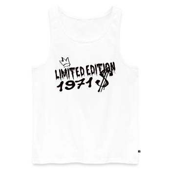 Edition Limitée 1971 Anniversaire Né 1971 - Débardeur bio Premium Homme - blanc - Devant - Michal (187cm)