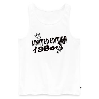 Edition Limitée 1980 Anniversaire Né 1980 - Débardeur bio Premium Homme - blanc - Devant - Michal (187cm)