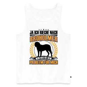 Broholmer , je sens comme Broholmer - Débardeur bio Premium Homme - blanc - Devant - Michal (187cm)