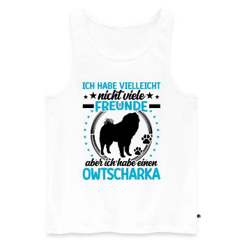 Ovcharka is my friend Ovcharka - Men's Premium Organic Tank Top - white - Front - Michal (187cm)