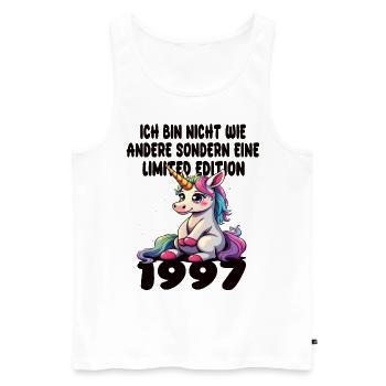 Limited Edition 1997 Geburtstag 1997 Geboren - Männer Premium Bio Tank Top - Weiß - Vorne - Michal (187cm)