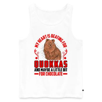Herz schlägt für Quokka Beuteltier Quokka - Männer Premium Bio Tank Top - Weiß - Vorne - AI Model Male 178 light (178cm)