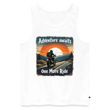 Adventure Awaits Motorrad Motorradfahrer Motorrad - Männer Premium Bio Tank Top - Weiß - Vorne - Michal (187cm)