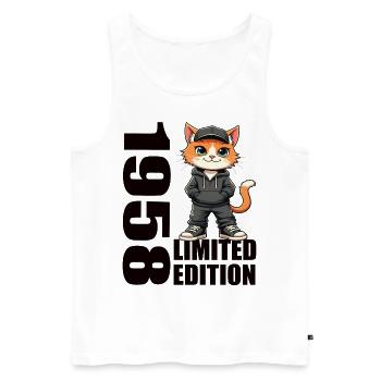 Limited Edition 1958 Birthday Born 1958 - Men's Premium Organic Tank Top - white - Front - Michal (187cm)