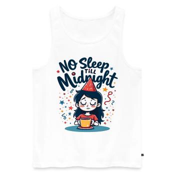 No Sleep Till Midnight - Männer Premium Bio Tank Top - Weiß - Vorne - AI Model Male 178 light (178cm)