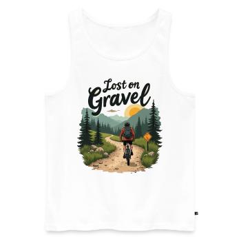 Lost on Gravel Gravel Bike Gravel Bikes - Men's Premium Organic Tank Top - white - Front - Michal (187cm)