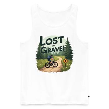 Lost on Gravel Gravel Bike Gravel Bikes - Men's Premium Organic Tank Top - white - Front - Michal (187cm)