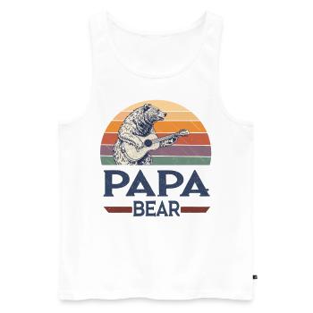 Papa Bear – Retro Design for Bear Lovers - Men's Premium Organic Tank Top - white - Front - Michal (187cm)