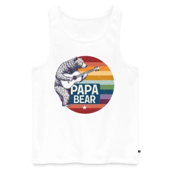 Papa Bear – Retro Design for Bear Lovers - Men's Premium Organic Tank Top - white - Front - Michal (187cm)