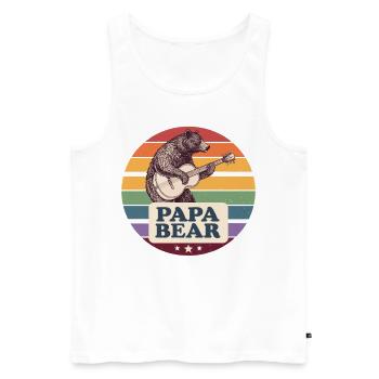 Papa Bear – Retro Design for Bear Lovers - Men's Premium Organic Tank Top - white - Front - Michal (187cm)