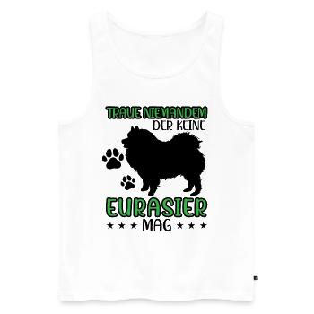 Eurasier ne fait pas confiance au Spitz Eurasien - Débardeur bio Premium Homme - blanc - Devant - Michal (187cm)