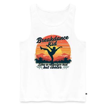 Breakdance Retro Design – Tenue cool pour les danseuses - Débardeur bio Premium Homme - blanc - Devant - AI Model Male 178 light (178cm)