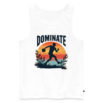 Dominer ou noyer – Motif sportif pour les athlètes - Débardeur bio Premium Homme - blanc - Devant - AI Model Male 178 light (178cm)