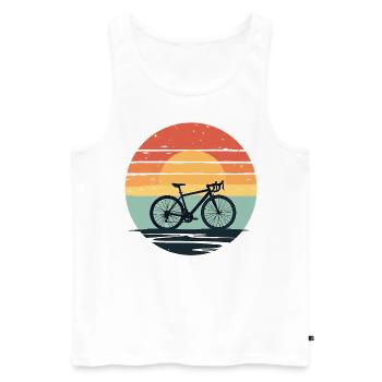 Tenue de vélo minimaliste - Débardeur bio Premium Homme - blanc - Devant - Michal (187cm)