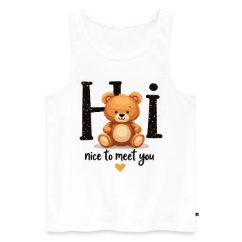 Cute teddy bear motif – children's fashion with a heart - Men's Premium Organic Tank Top - white - Front - Michal (187cm)