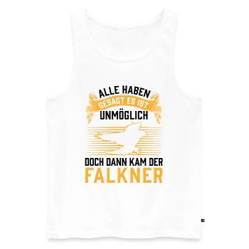 Dann kam der Falkner Beizjagd Falknerei - Männer Premium Bio Tank Top - Weiß - Vorne - AI Model Male 178 light (178cm)