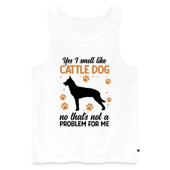 Je sens comme Australian Cattle Dog Cattle Dog - Débardeur bio Premium Homme - blanc - Devant - Michal (187cm)