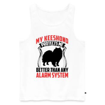 Wolfspitz me protège mieux Keeshond - Débardeur bio Premium Homme - blanc - Devant - Michal (187cm)