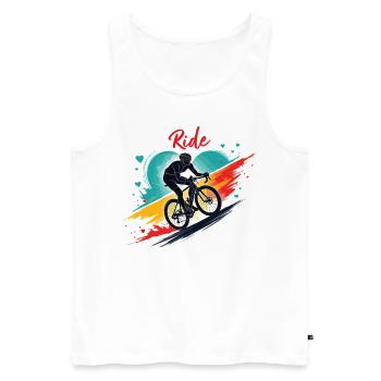 Vélo de route Vélo de route Vélos de route pour les amateurs de cyclisme Motard - Débardeur bio Premium Homme - blanc - Devant - AI Model Male 178 light (178cm)
