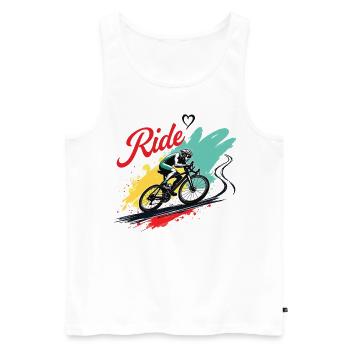 Vélo de route Vélo de route Vélos de route pour les amateurs de cyclisme Motard - Débardeur bio Premium Homme - blanc - Devant - AI Model Male 178 light (178cm)