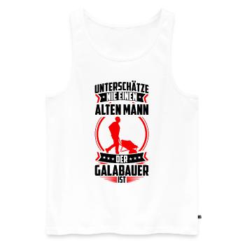 Old man the landscaping farmer is a landscaper - Men's Premium Organic Tank Top - white - Front - Michal (187cm)