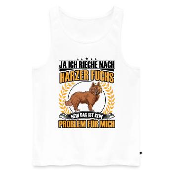 Harzer Fuchs Rieche nach Altdeutscher Hütehund - Männer Premium Bio Tank Top - Weiß - Vorne - AI Model Male 178 light (178cm)
