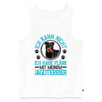 Plans pour mon Chien de chasse allemand Terrier de chasse - Débardeur bio Premium Homme - blanc - Devant - AI Model Male 178 light (178cm)