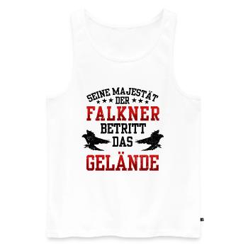 Falconer enters the area Falconry falconry - Men's Premium Organic Tank Top - white - Front - Michal (187cm)