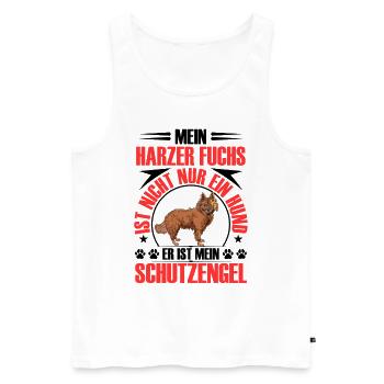 Harz Fox Protects Me Old German Herding Dog - Men's Premium Organic Tank Top - white - Front - AI Model Male 178 light (178cm)